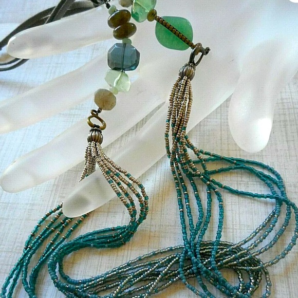 SILPADA Vintage Necklace Sterling Chalcedony Multi Stone Seed Bead Necklace - Picture 13 of 13